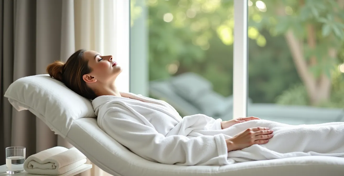 Entspannte Person in Ruhephase nach Botox-Behandlung