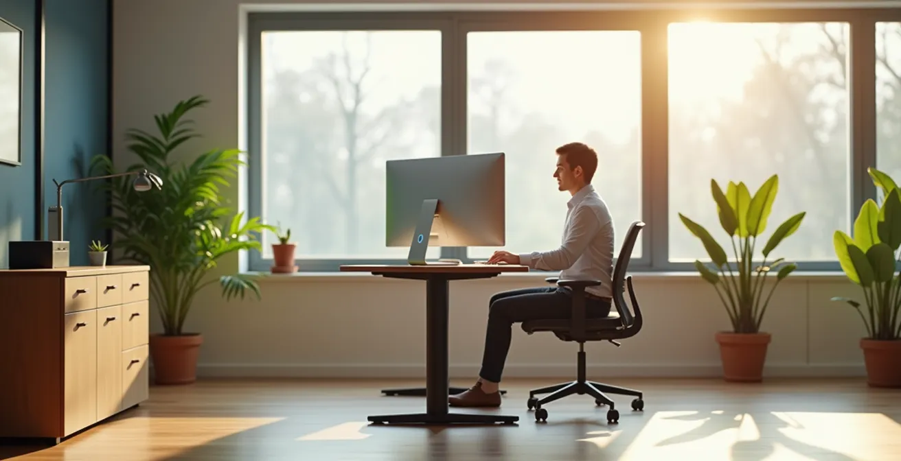 Ergonomisch optimierter Arbeitsplatz zur Triggerpunkt-Prävention