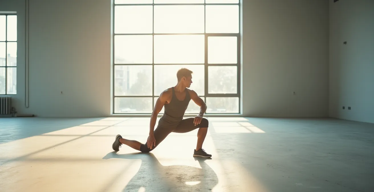 Minimalistisches Mobilitätstraining in weitem Raum