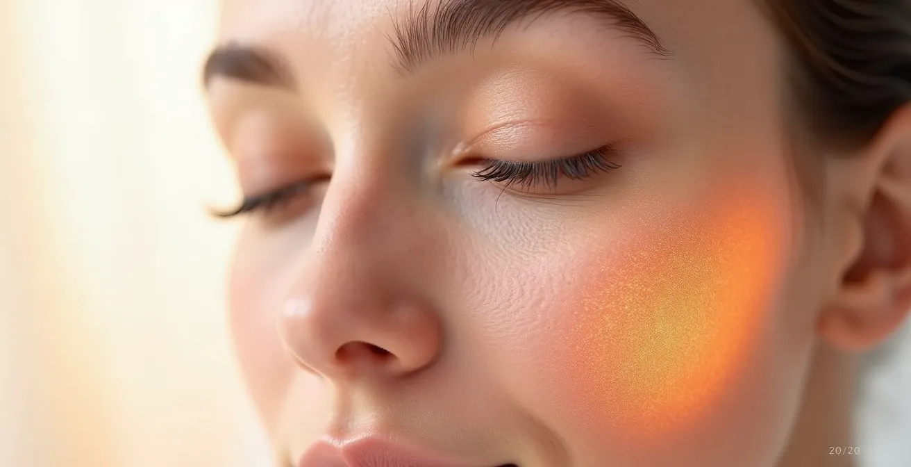 Makroaufnahme von entspannter Gesichtsmuskulatur unter der Haut