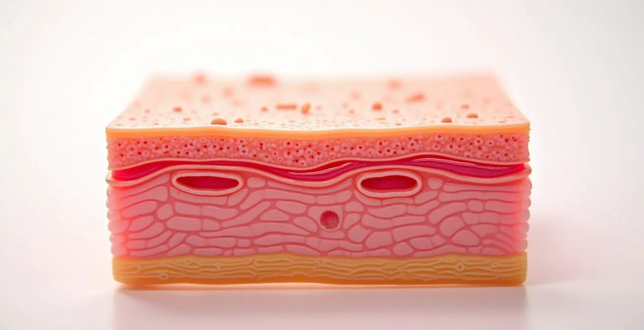 Visualisierung der verschiedenen Peeling-Tiefen in den Hautschichten Epidermis und Dermis
